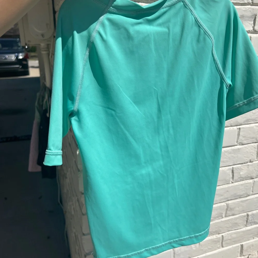 Hanna Andersson Kids Short Sleeve Rash Guard - Turquoise